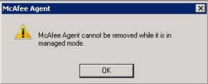 mcafee agent error