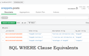 SQL where clause equivalents MongoDB