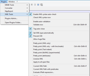 edit xml tools menu