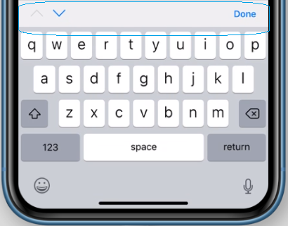 done tool bar keyboard ios ionic app