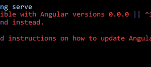 This version of CLI is only compatible with Angular versions