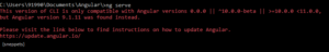 This version of CLI is only compatible with Angular versions