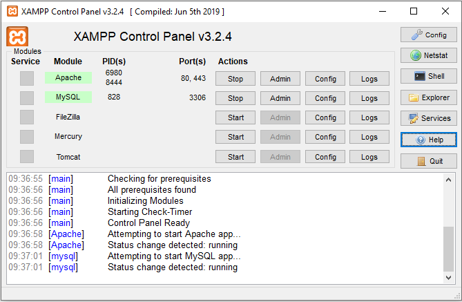 Check XAMPP version on Windows