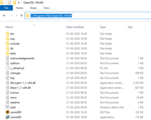 install OpenSSL in Windows 10 64-bit Operating System