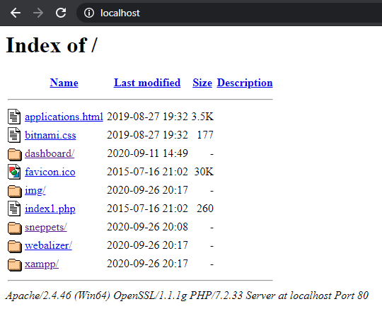 xampp redirects to localhost/dashboard instead of directories and files