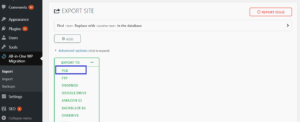 Export copy of WordPress website to Google Cloud