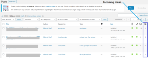 Incoming links are not getting displayed in WordPress dashboard