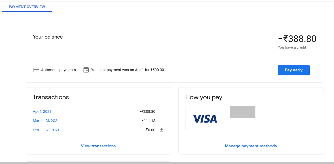 Make manual payment or pay early for your Google Cloud Platform