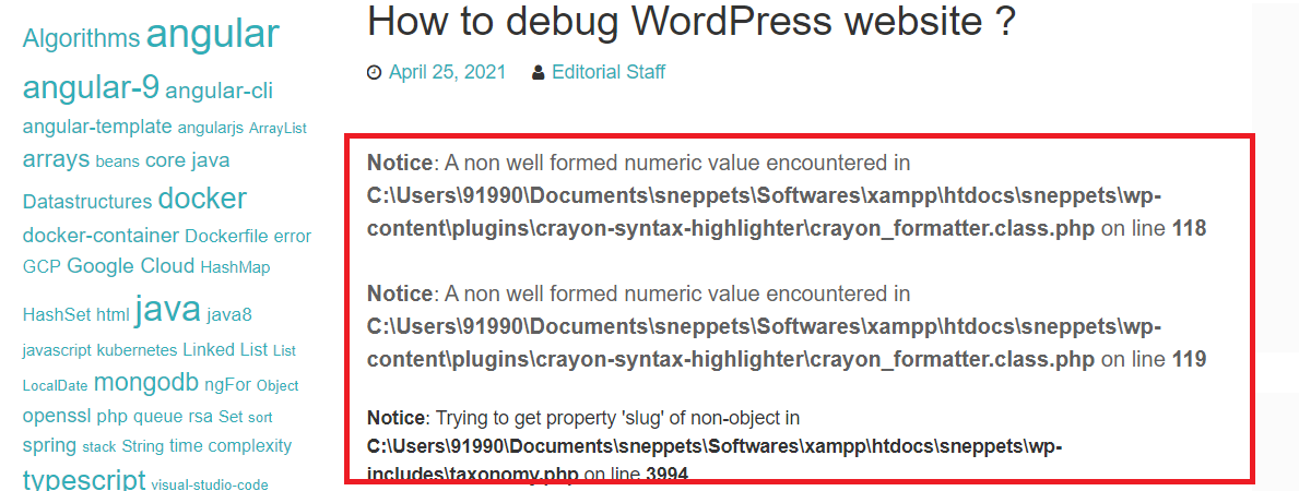 how to enable debugging in wordpress website