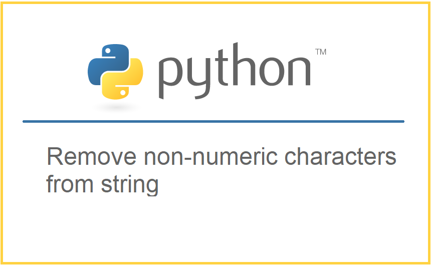 Remove non-numeric characters from string in Python